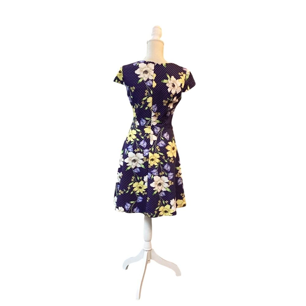 Jessica Howard Blue Floral polka dot Dress Size 6